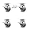 Service Caster 4 Inch Kingpinless V Groove Semi Steel Wheel Caster Set with Brake & Swivel Lock SCC-KP30S420-VGR-SLB-BSL-4 - alternate 1